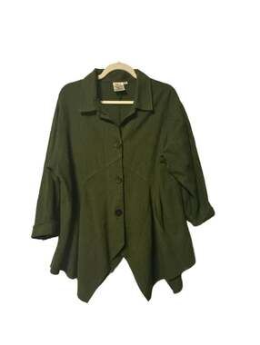 Mill Valley Clothing Co. Hobo Shirt Size M Green Striped Asymmetric Tunic